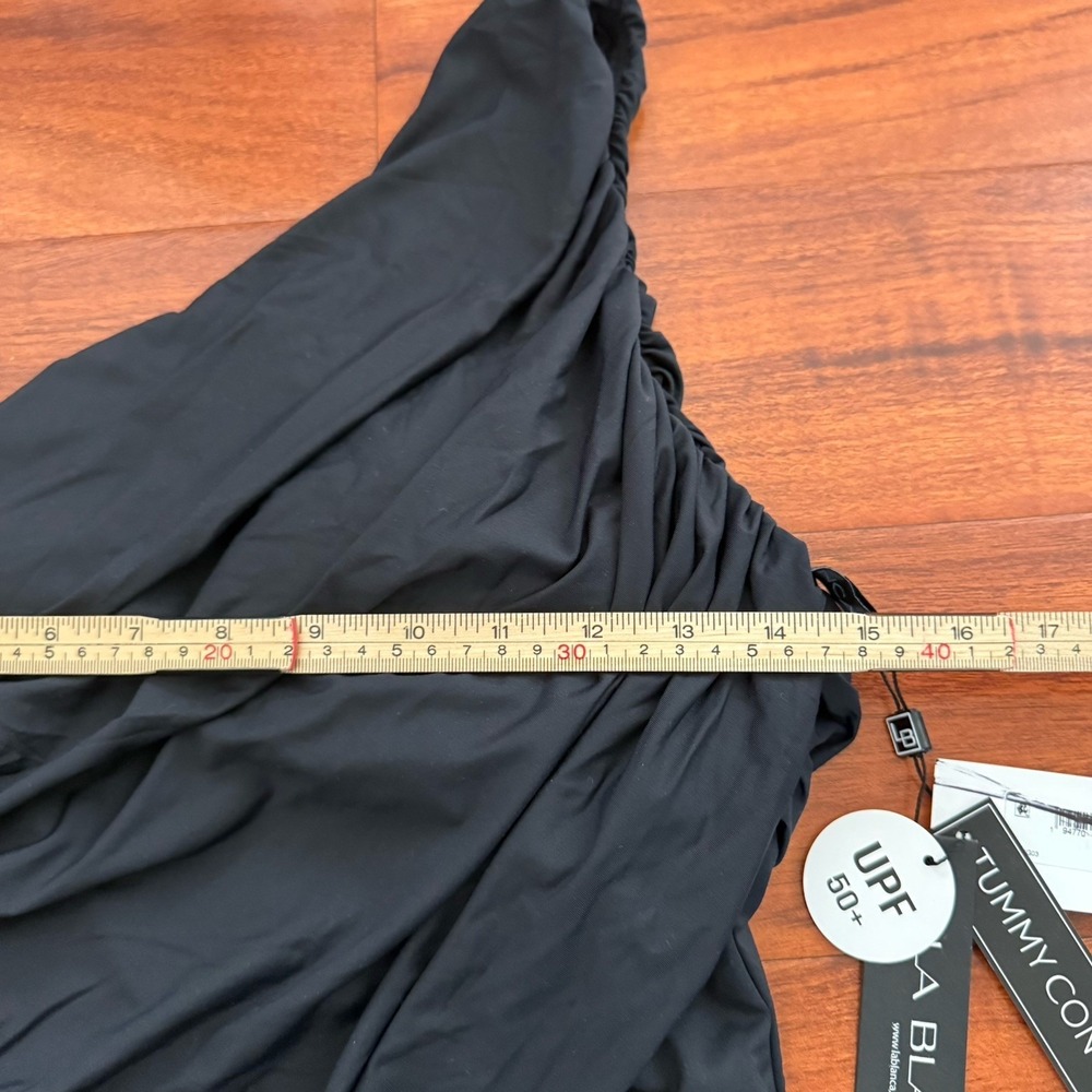 La Blanca Island Goddess Shirred One Shoulder Swimsuit Womens Size 12 NWT $120 - Picture 5 of 10
